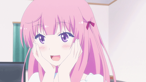 Resultado de imagen para gifs de chicas de anime sonriendo sonrojadas
