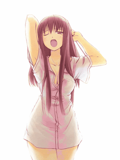yawning anime girl