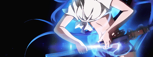 Blue Haired Anime Girl with Sword GIF - wide 9