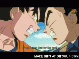 Goku and vegeta fighting for food | DragonBallZ Amino
