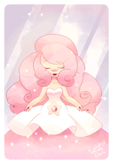 rose quartz steven universe floating