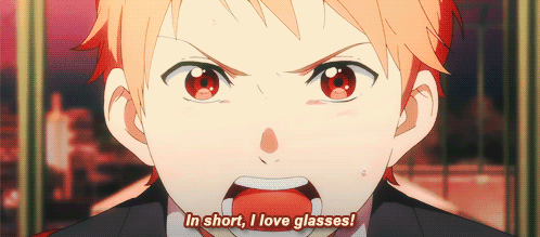 Anime Glasses Glare Gif