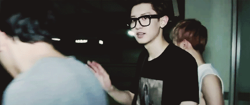 Image result for kpop glasses gif chanyeol