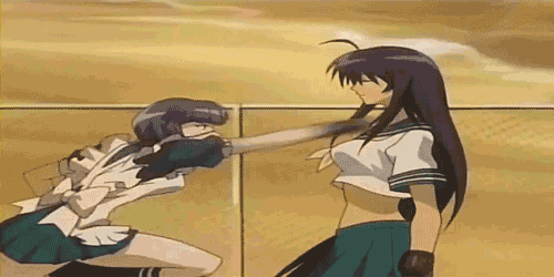 Anime girl fight scene