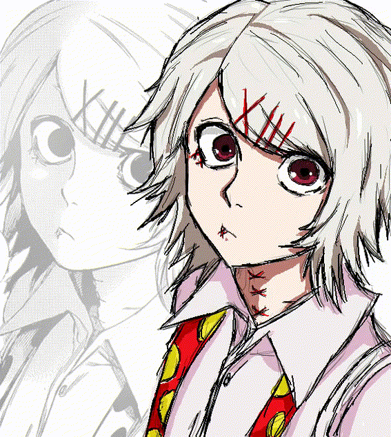 In Tokyo Ghoul is Juuzou Suzuya white-haired but he is black-haired in Toky...