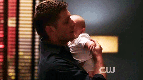 Image result for Dean winchester with baby boy.
