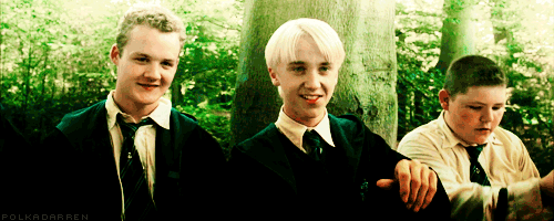 Image result for draco malfoy and his friends gif