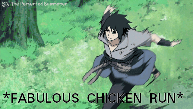 Sasuke s Fabulous Chicken Run Gif  Meme  Anime  Amino