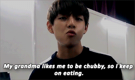 Image result for Taehyung I gain weight gif