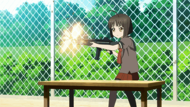 Anime girl gun gif