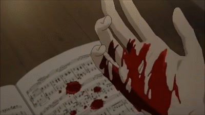 نتیجه تصویری برای anime your lie in april gif kaori's die