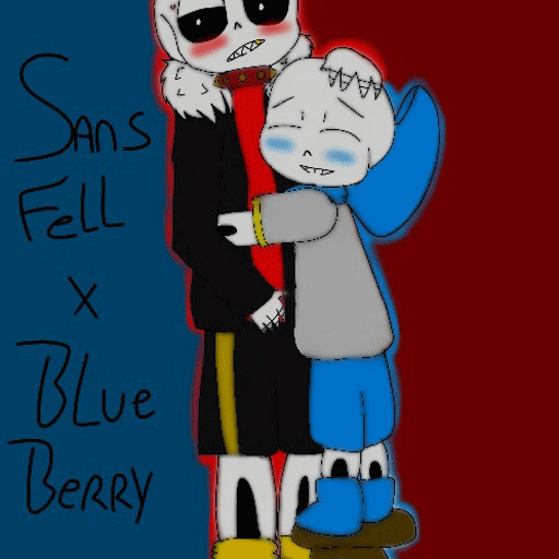 Dibujo de Sans Fell x BlueBerry :3.