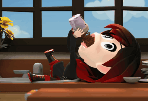 rwby chibi mysterious red button gif