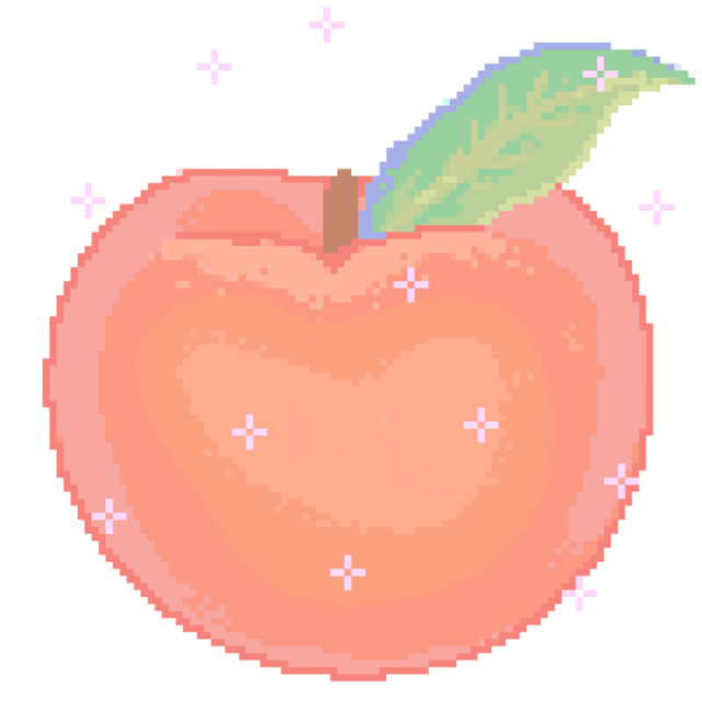 Pixel peach doodle.