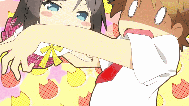 Anime biting gif