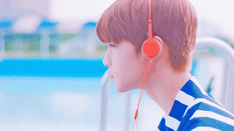 Image result for bae jinyoung headphone gif