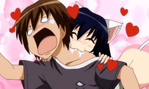 Anime biting gif