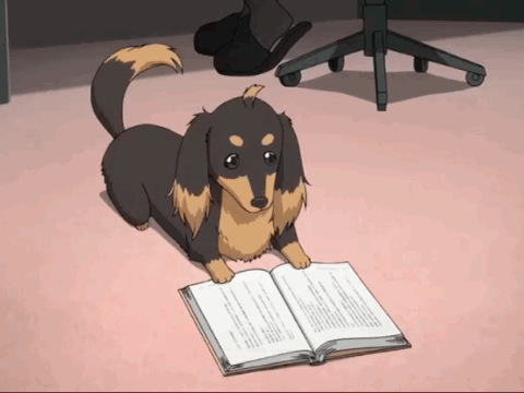 Image result for dog reading animated gif