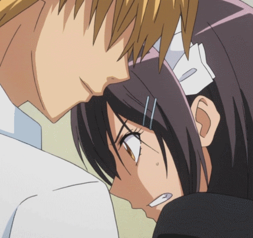Anime guy blush gif