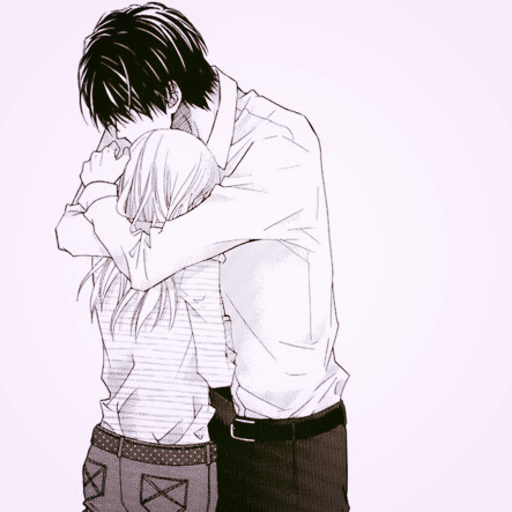 Anime couple black and white