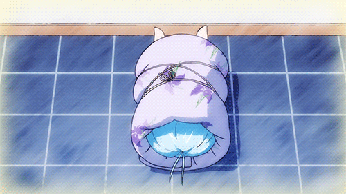 Anime girl under blanket