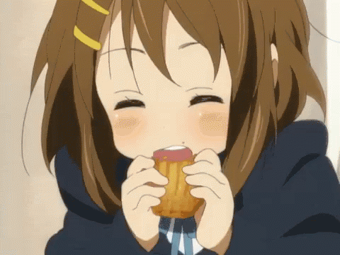 Anime girl eating gif
