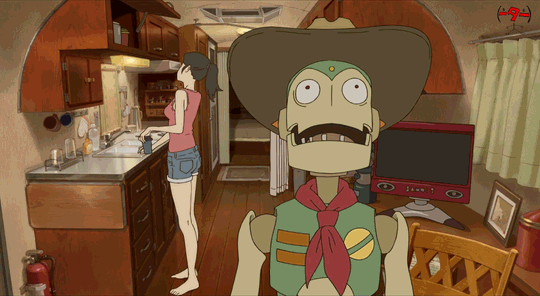 Robot in the road anime