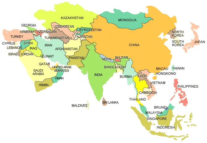 times and people get confused on what countries are part of asia so i am here today to shed some light on what countries those are so heres a map