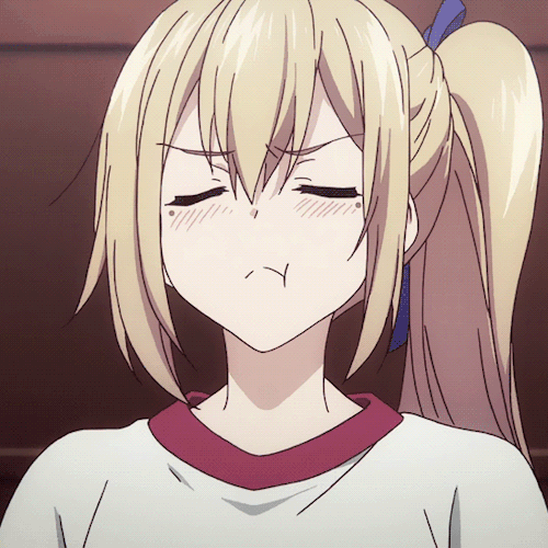 Pouting anime girl gif