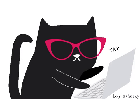 cat typing gif