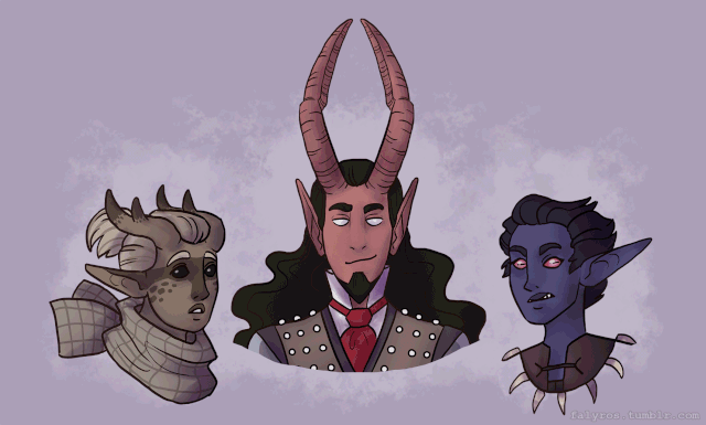 Three of my tieflings with and without fiendish essence | Dungeons ...