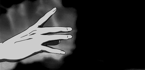 Black and white anime gif