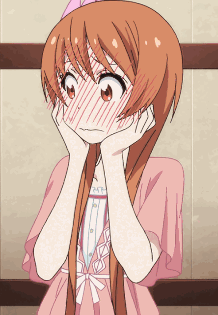 Shy anime girl gif