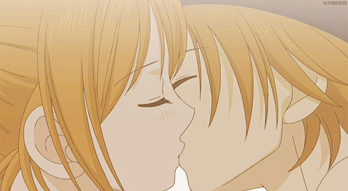 Cute anime kiss gif