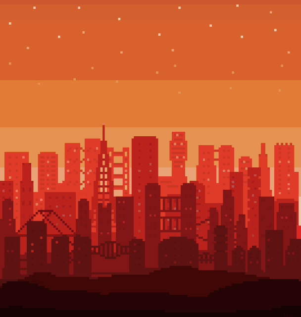8 бит составляет. Пиксельный город. Пиксельные пейзажи города. Пиксельный закат. Пиксельный оранжевый город.