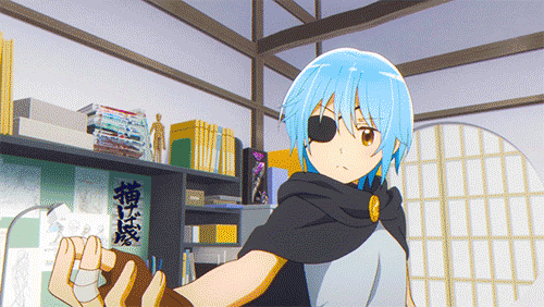 Blue Haired Anime Girl GIF - wide 11