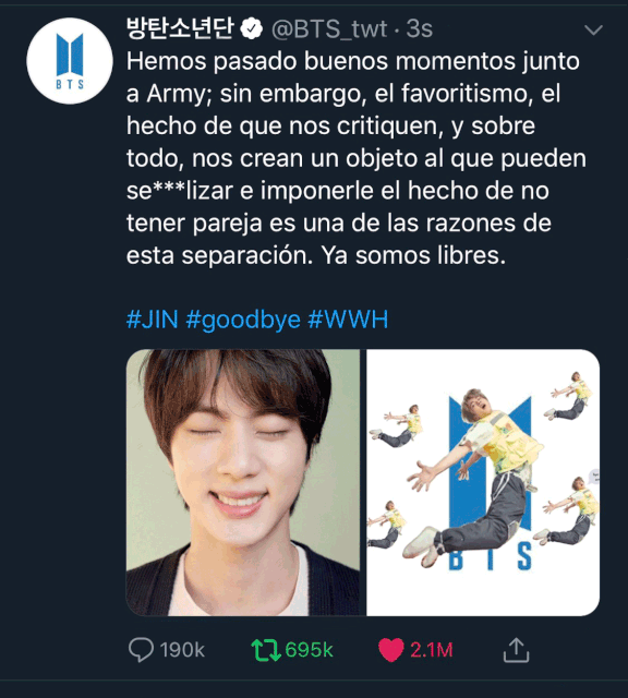 ¡BTS SE SEPARA! ¡TWITTER COLAPSA! ¿GOODBYE CÓMO TENDENCIA