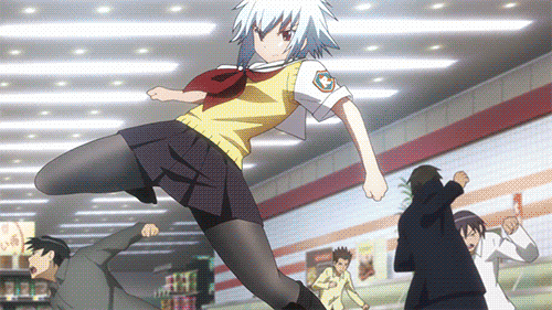 Anime girl fight scene